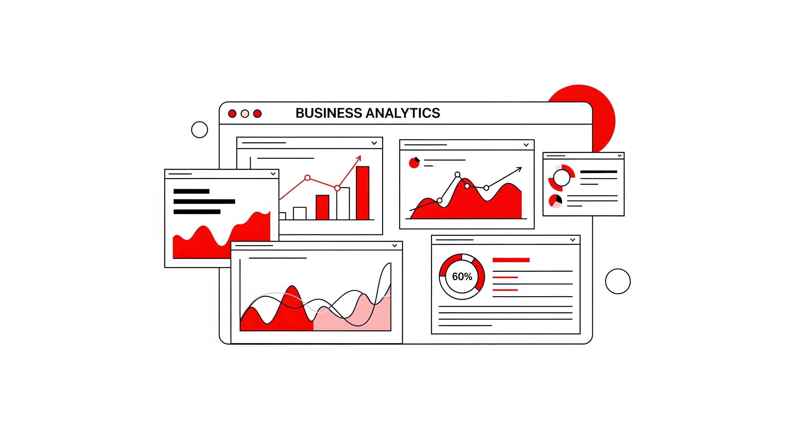 Illustration of business analytics dashboard
